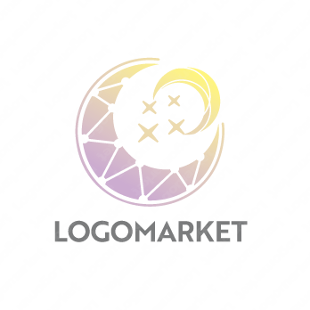 光と輝きと月のロゴ