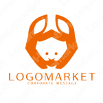 挨拶と会釈とキャラクターのロゴ