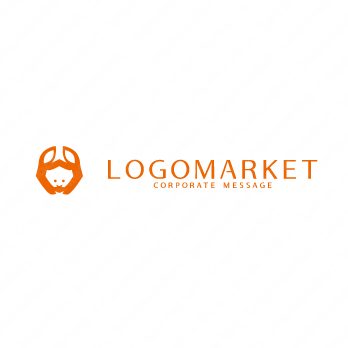 挨拶と会釈とキャラクターのロゴ