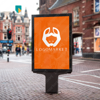 挨拶と会釈とキャラクターのロゴ