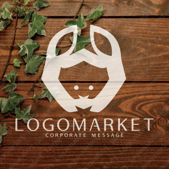 挨拶と会釈とキャラクターのロゴ