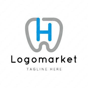 Hとhと歯のロゴ