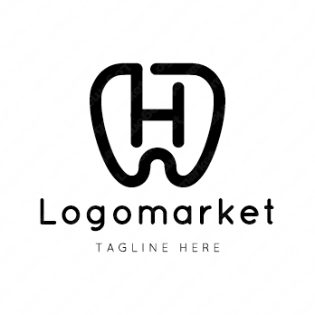 Hとhと歯のロゴ