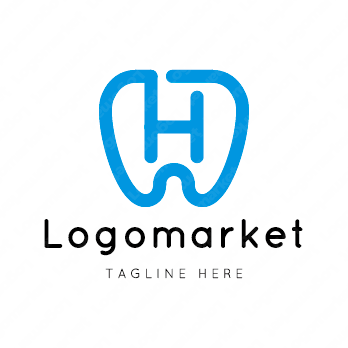 Hとhと歯のロゴ