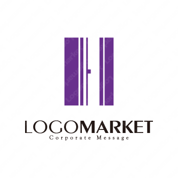 Hとシンプルモダンと高級感のロゴ