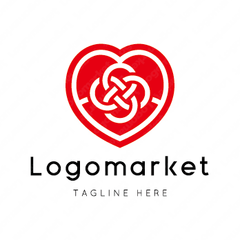 水引とハートと和風のロゴ