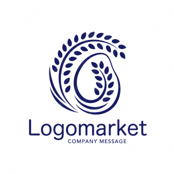 米とナチュラルと実りのロゴ