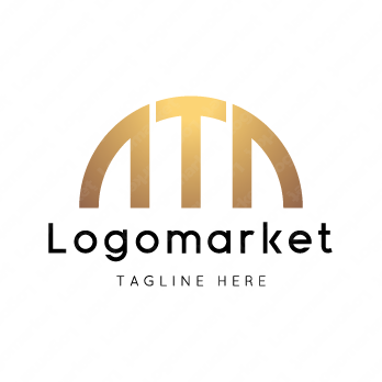 Tと橋とアーチ橋のロゴ