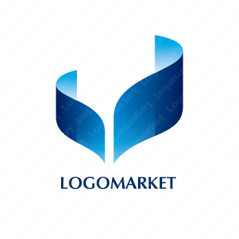 クジラと尾とグラデーションのロゴ