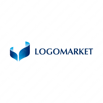 クジラと尾とグラデーションのロゴ