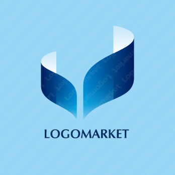 クジラと尾とグラデーションのロゴ