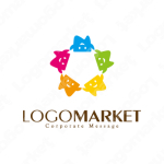 輪と笑顔と星型のロゴ