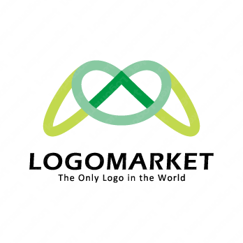 循環とハートとつながりのロゴ