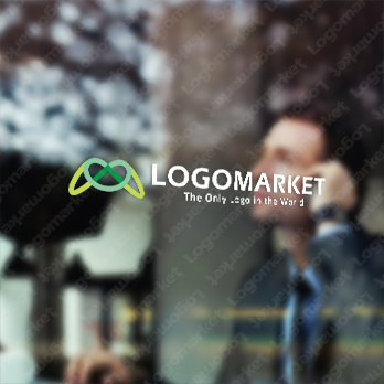 循環とハートとつながりのロゴ