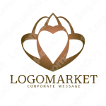 ハートと充足と満足のロゴ