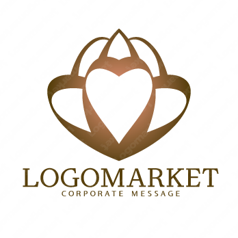 ハートと充足と満足のロゴ