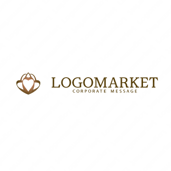 ハートと充足と満足のロゴ