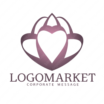 ハートと充足と満足のロゴ