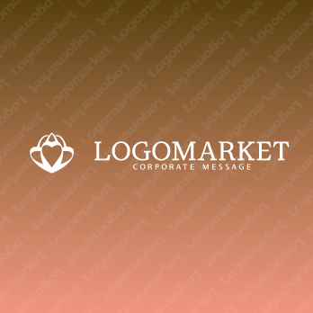 ハートと充足と満足のロゴ