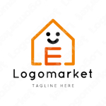 Eと家と笑顔のロゴ
