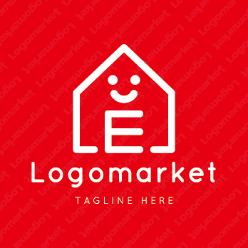 Eと家と笑顔のロゴ