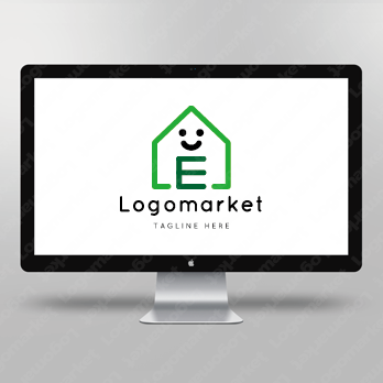 Eと家と笑顔のロゴ