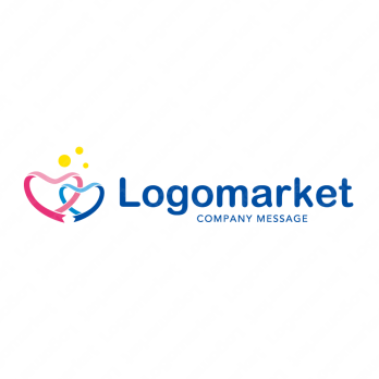 ハートと繋がりと希望のロゴ