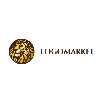 ライオンとたてがみと獅子のロゴ