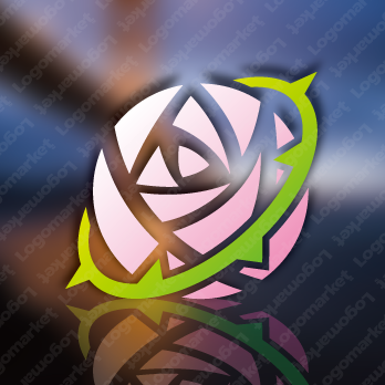 薔薇と花と宇宙のロゴ