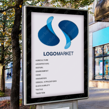 Sと立体と曲線のロゴ