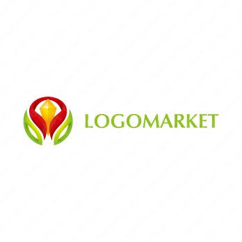 花と立体と未来のロゴ