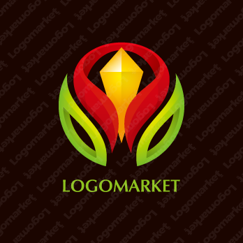 花と立体と未来のロゴ