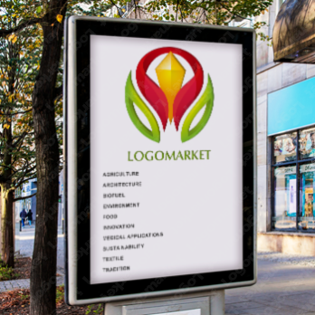 花と立体と未来のロゴ