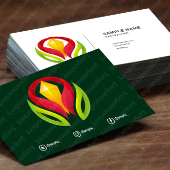 花と立体と未来のロゴ