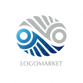 翼と楕円と陰陽のロゴ