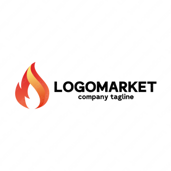 火と焚き火と自然のロゴ
