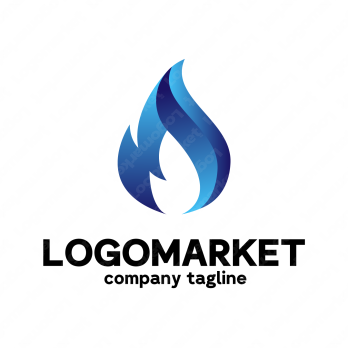 火と焚き火と自然のロゴ