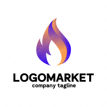 火と焚き火と自然のロゴ