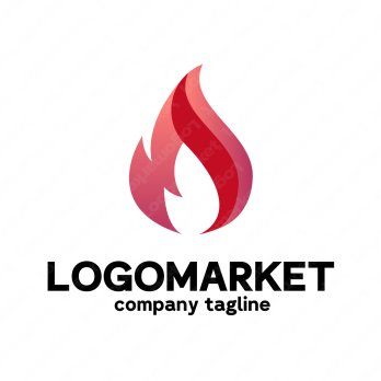 火と焚き火と自然のロゴ