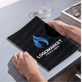 火と焚き火と自然のロゴ