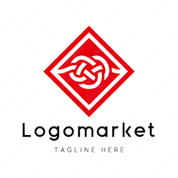 水引と菱形と和風のロゴ