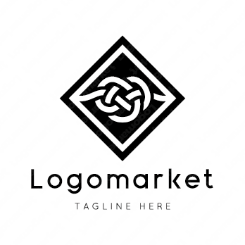 水引と菱形と和風のロゴ