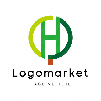 Hとhと木のロゴ
