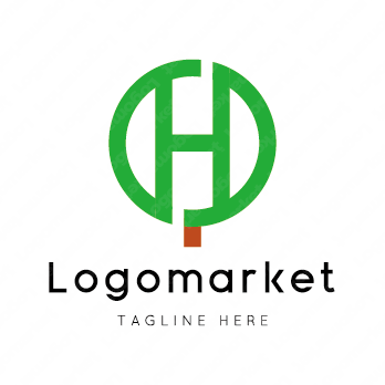 Hとhと木のロゴ