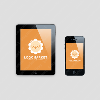 ライオンと医師とメガネのロゴ