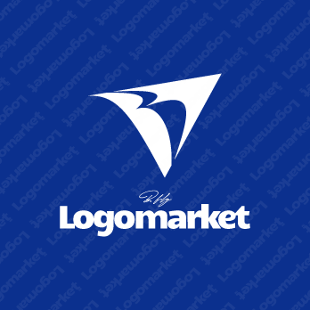 紙飛行機と挑戦とMのロゴ