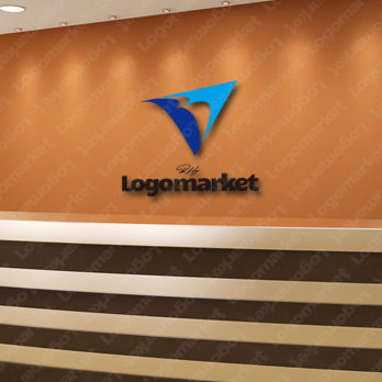 紙飛行機と挑戦とMのロゴ