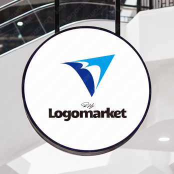 紙飛行機と挑戦とMのロゴ