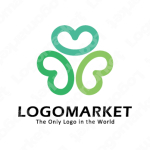 クローバーとハートと笑顔のロゴ