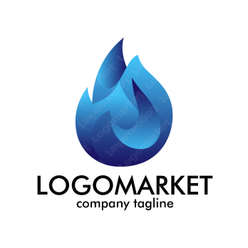 火と焚き火と自然のロゴ